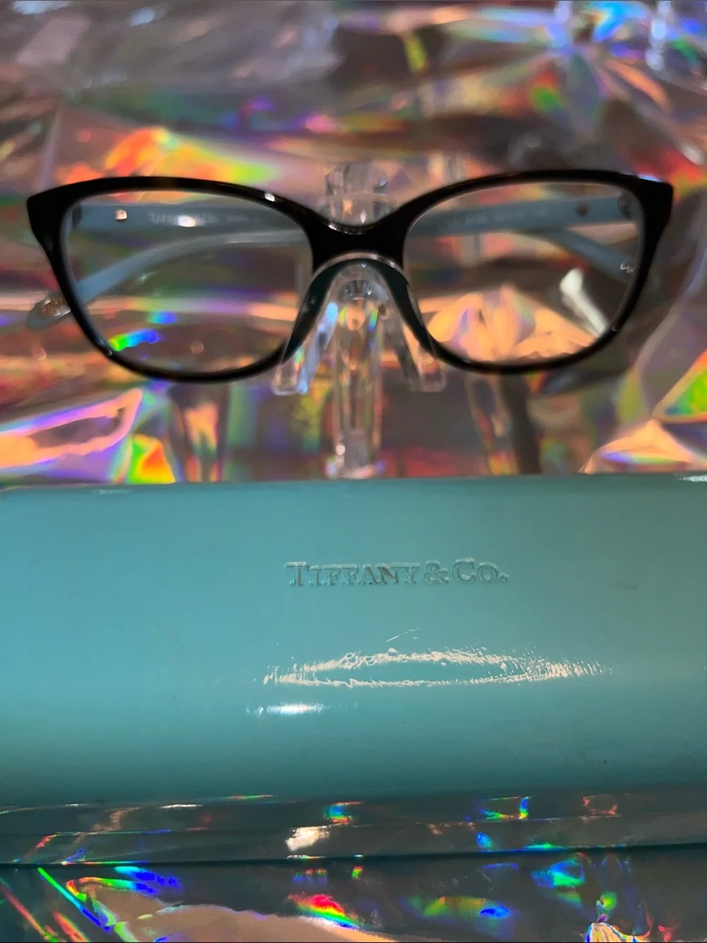 Tiffany & Co. Tortoise Cat-Eye Optical Frames with Tiffany Blue Case